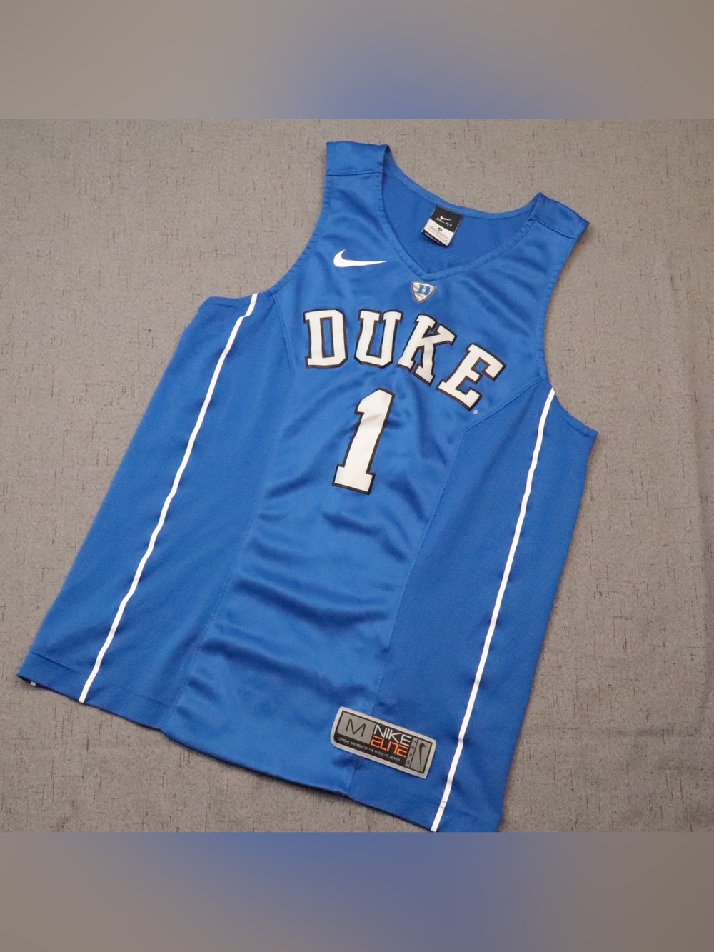 Nike Duke Blue Devils #1 Elite Dri-FIT Basketball Jersey Men's Size M Blue